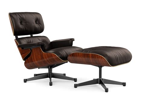 Vitra Lounge Chair & Ottoman Santos rosewood black leather Lou