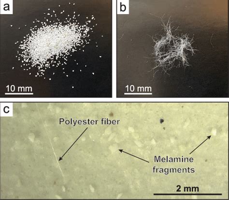 Microplastic Melamine Fragments A And Polyester Fibers B Used In