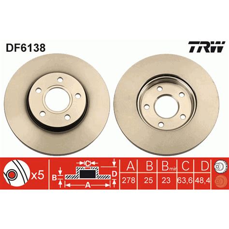 DF6138 - Brake Disc applicable for the FORD | Spareto