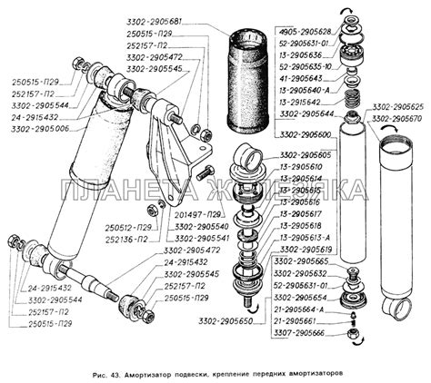 Амортизатор подвески, крепление передних амортизаторов ГАЗ-2705 (ГАЗель)