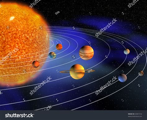 Diagram Planets Solar System 3d Render Stock Illustration 63001516