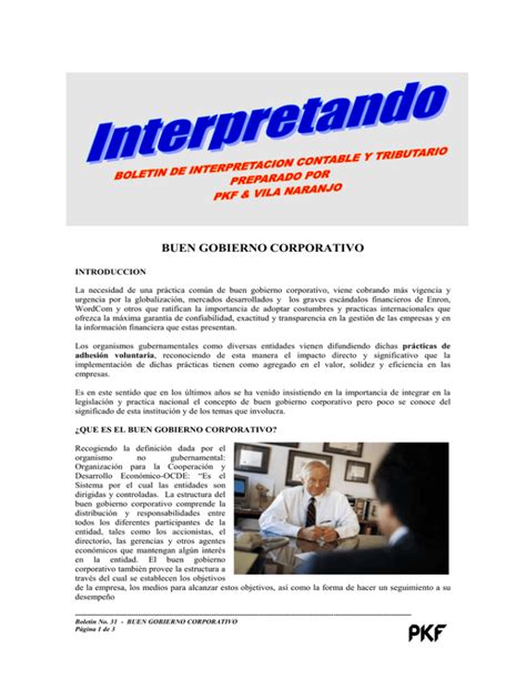 Interpretando Buen Gobierno Corporativo