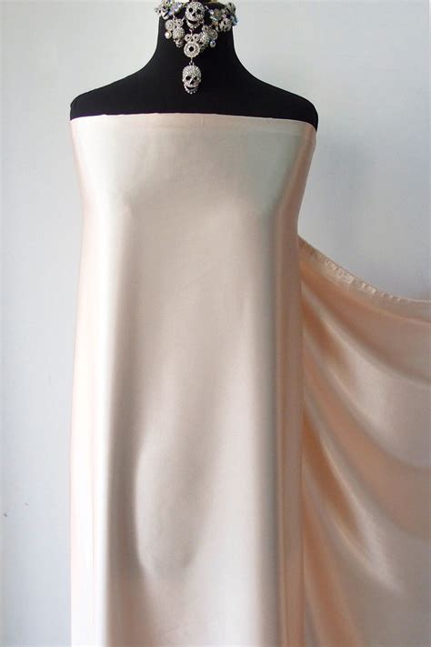 Nude Skin Tone Polyester Spandex Satin Fabric Shiny Stretch Satin Fabric Dress Shirt Lingerie