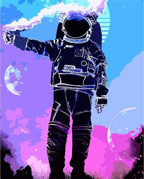 Tucocoo Graffiti Astronauta Pintura por números para adultos espacio