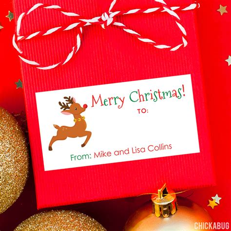 Personalized Rudolph Write On Christmas T Labels Chickabug