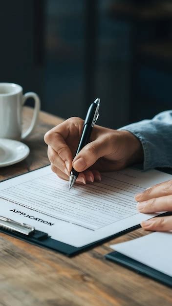 Closeup of applicant completing application form | Premium AI-generated ... 