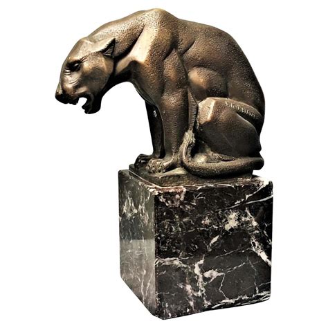 Sirio Tofanari Panther Italian Novecento Patinated Bronze Sculpture