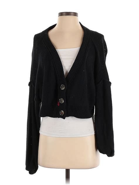 BDG Color Block Solid Black Cardigan Size S 65 Off ThredUp