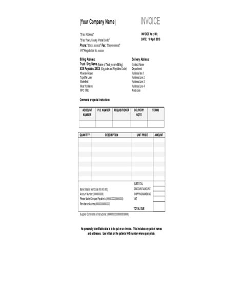 Sample One Page And Basic Invoice Template Edit Fill Sign Online