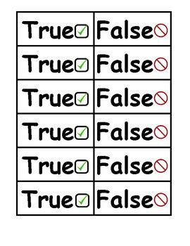 True/False Cards with Graphics by Au-Some Shop | TPT