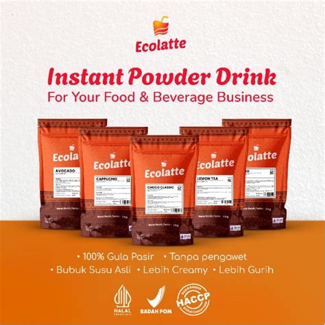 Jual Ecolatte Powder Drink Bubuk Minuman Enak Nikmat Aman Halal Bpom