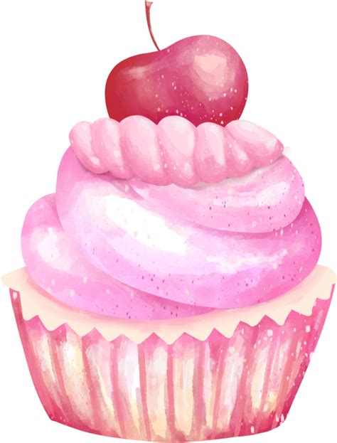 Watercolor Cupcake Elements 23294913 Png