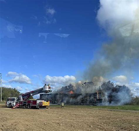 Fire Crews Battle Large Hay Bale Fire In Lebanon County Pa