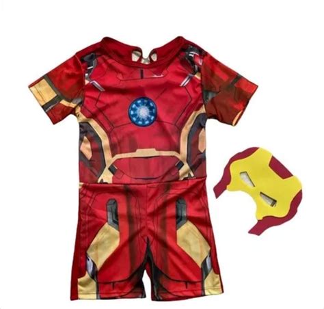 Fantasia Roupa Infantil Homem De Ferro C Máscara Envio Já