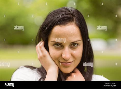 Brunette Posing With Hi Res Stock Photography And Images Alamy