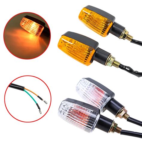 2 Stuks Motorfiets Richtingaanwijzer Licht Helder Amber Blinker