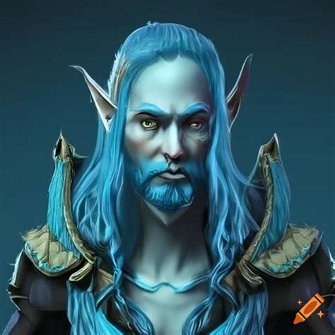 Blue Male High Elf With A Beard On Craiyon