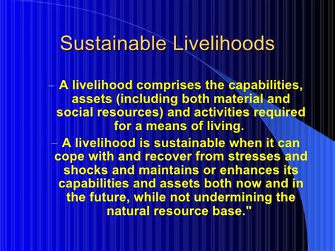 Sustainable Livelihoods Framework