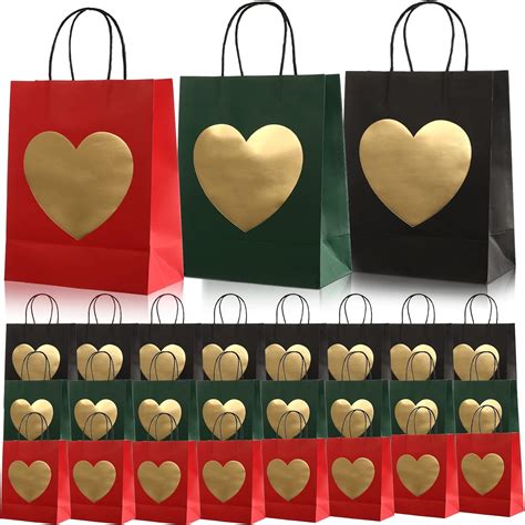amazoncom sepamoon  pcs heart gift bags  glitter gold heart