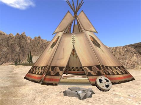 Second Life Marketplace Native American Teepee Boxed Tipi