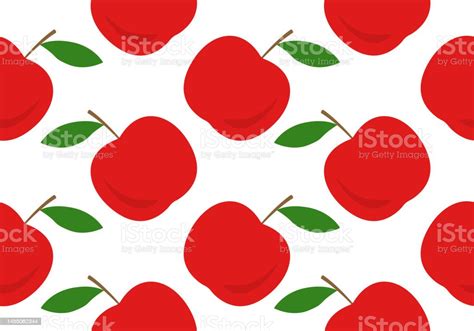 Apple Seamless Pattern Or Texture Summer Fruit Background Or Print