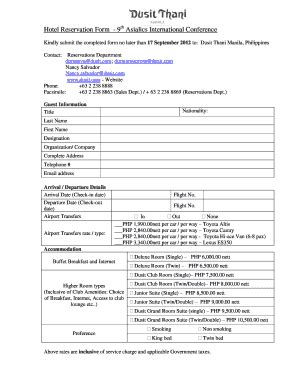 Hotel Reservation Form Template Complete With Ease AirSlate SignNow