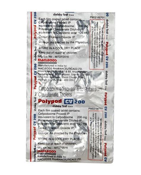 Polypod CV 200mg Tablet 6 S Buy Medicines Online At Best Price From