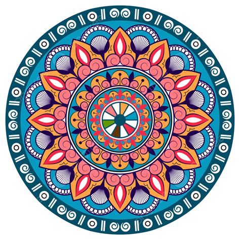 Gambar Mandala Warna Warni Dengan Bentuk Bunga Untuk Undangan Dalam