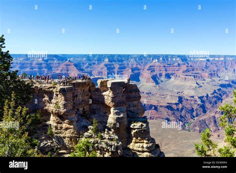 Tourists At Mather Point South Rim Grand Canyon National Park