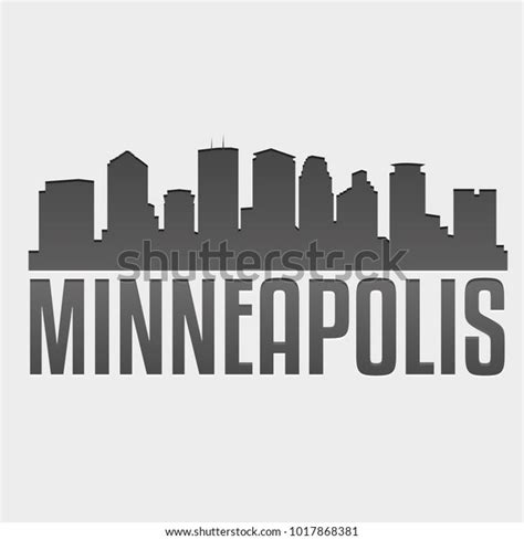 Minneapolis Minnesota Skyline Silhouette Design Stock Vector (Royalty ...