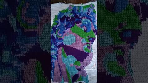 David Tunisian Crochet Tapestry Michaelangelo Tunisiancrochet