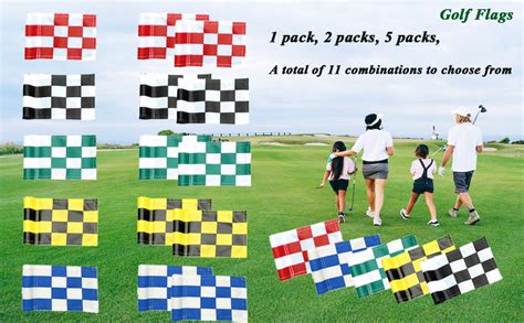 5 PCS Golf Flag Putting Green Flag Checkered Golf Flags with Tube ...