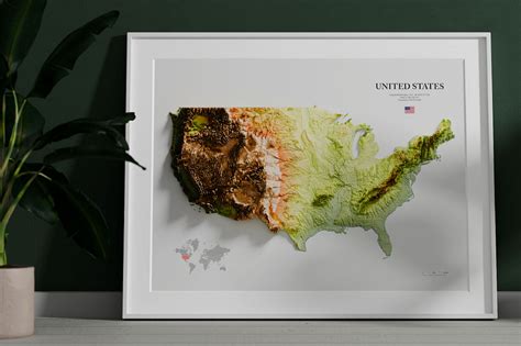 3D Relief Map - USA by Michael Tzscheppan on Dribbble