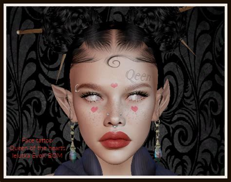 Second Life Marketplace Face Tattoo Queen Of Hearts Lelutka Evox