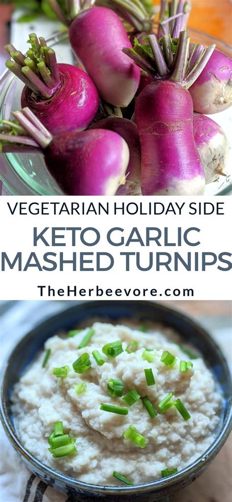 Garlic Mashed Turnips Vegetarian Keto Low Carb Vegan Option