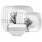 Timber Shadows Square 12 Piece Dinnerware Set Service For 4 Corelle