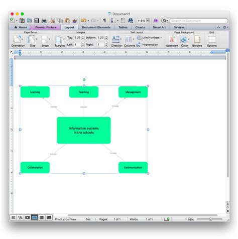 Concept Map Microsoft Word Template - United States Map