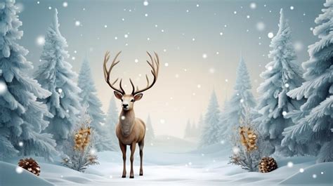 Premium Ai Image Christmas Reindeer With Christmas Tree On The