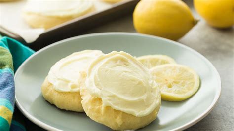 Frosted Lemon Sour Cream Sugar Cookies Recipe Youtube