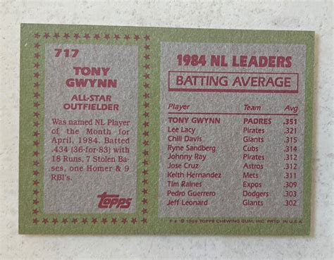 Topps All Star Tony Gwynn For Sale Online Ebay