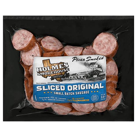 Holmes Smokehouse Pecan Smoked Sliced Original Sausage 12 Oz Shop Price Cutter