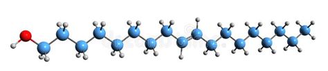 3d Image Of Oleyl Alcohol Skeletal Formula Stock Illustration