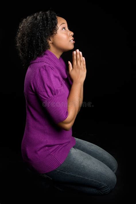 Woman On Knees Praying Stock Photo Image 61385745