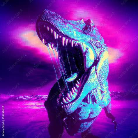 tyrannosaurus rex is on ice age close up view Stock Illustration ...