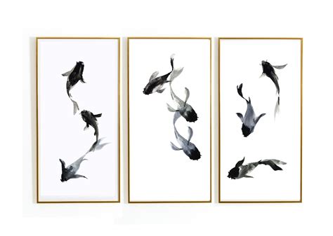 Swim Three Panel By Jess Engle Wall Art Etsy