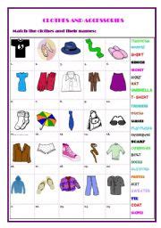 Clothes And Accessories Esl Worksheet By Dinglesazara