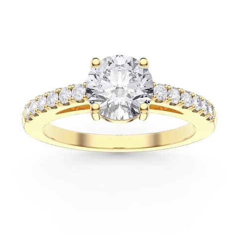 Unity 1ct Diamond Pave 18ct Yellow Gold Engagement Ring Jian London