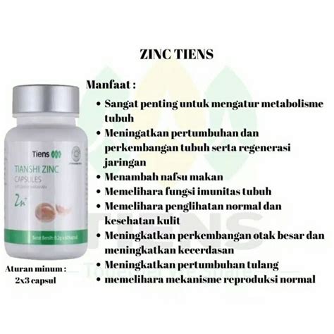 Cara Penggunaan Tianshi Zinc Capsules