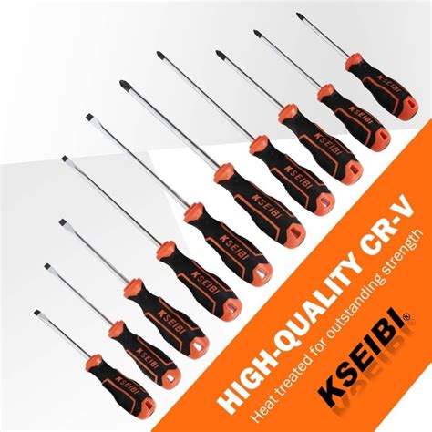 Slotted And Phillips Screwdriver Set 10pcs Screwdrivers Kseibi