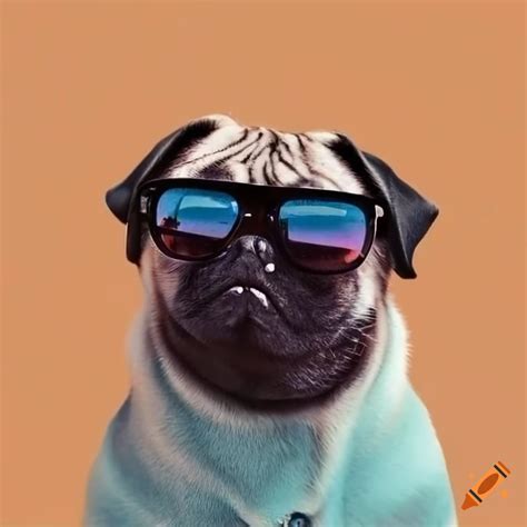 Pug Wearing Sunglasses With Summer Vibes On Craiyon